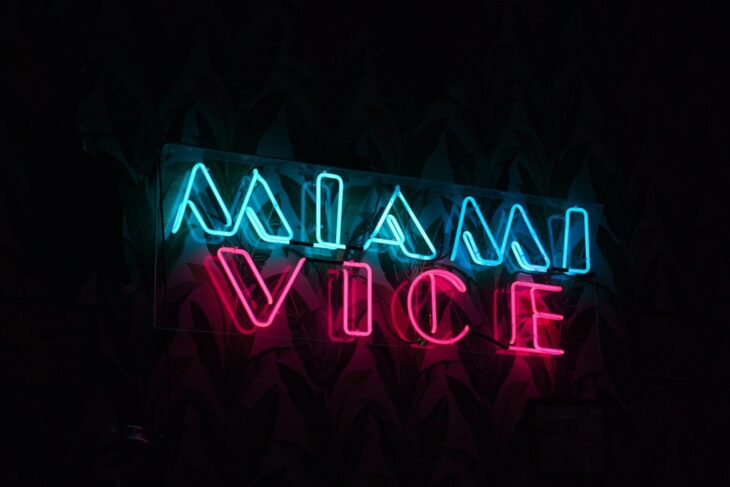 a neon sign that reads miami vice